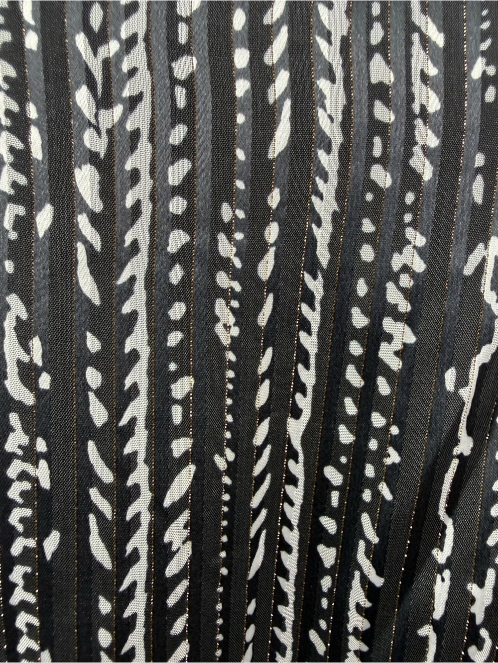 WHBM Lurex Tank Midi Dress XL Black Linear Graphic NWT $180 Flowy Gold - Picture 5 of 8